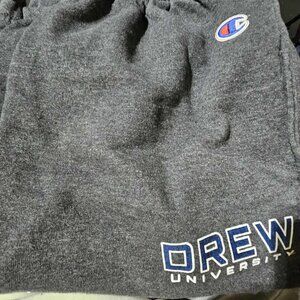 Champion Drew University Sweatpants – Gray – Size M – Athletic / Collegiate